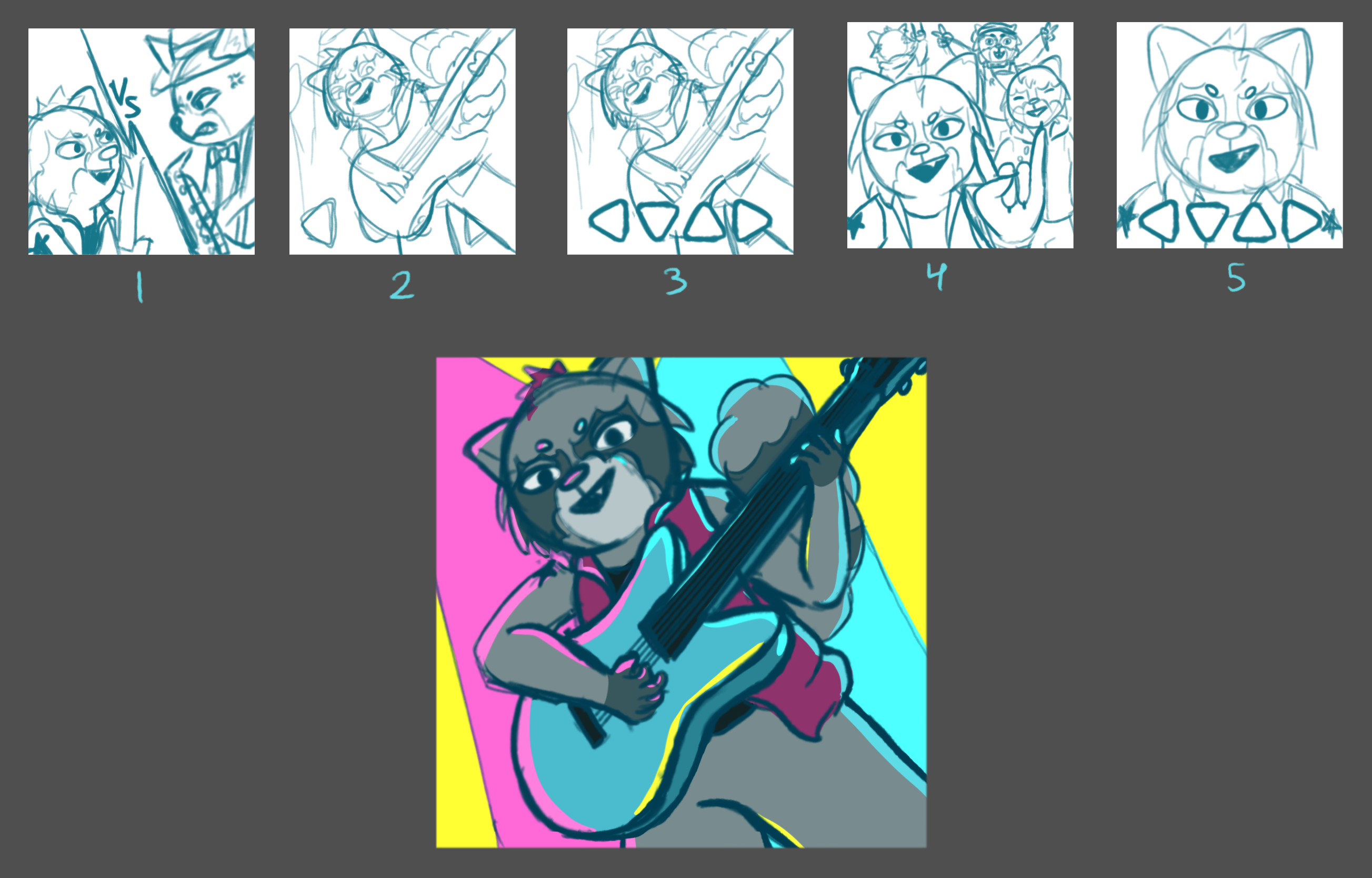 Rock On Raccoon! App Icon concepting